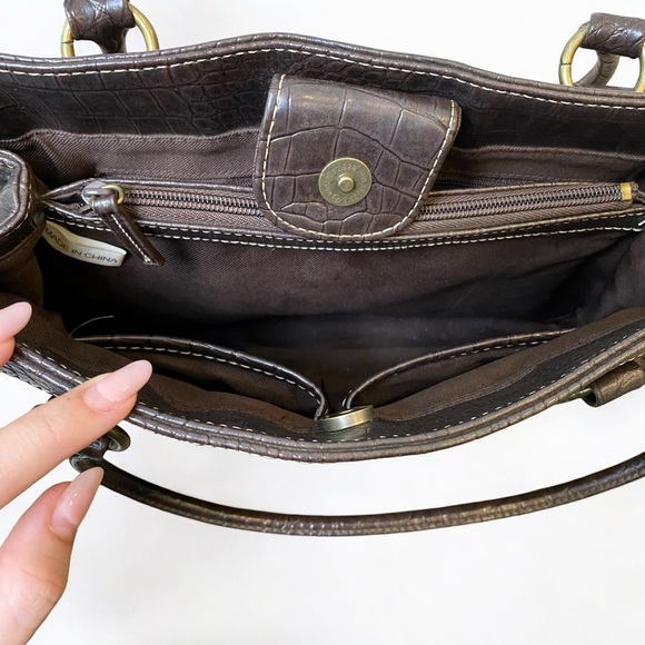 Sag Harbor Brown Suede And Leather Handbag/Shoulderbag - Picture 10 of 13